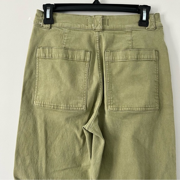 Madewell Emmett Wide Leg Green Pants Garment Dyed Edition Artichoke 27 - Picture 4 of 10